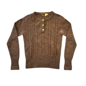 Casual Corner Women's Brown Crewneck or V-neck Sweater 100% Shetland Wool Size M